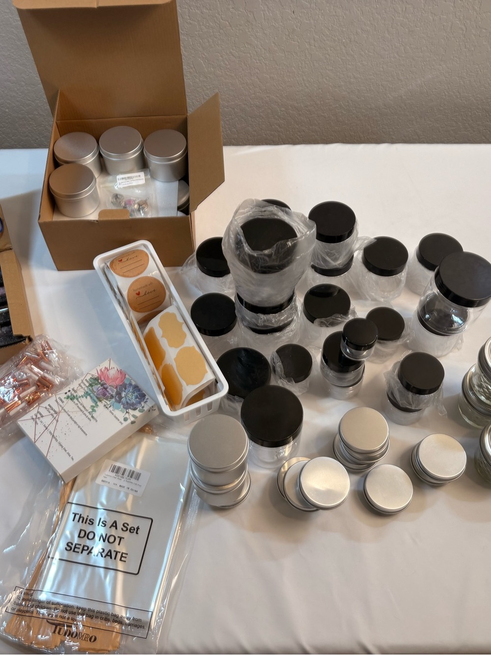 Assorted Black and Silver Storage Jars Set - Home Art